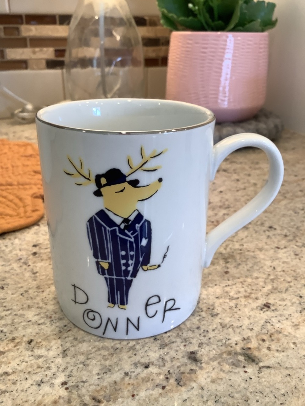 Pottery Barn White Reindeer Mugs Set in Box - Picture 5 of 8